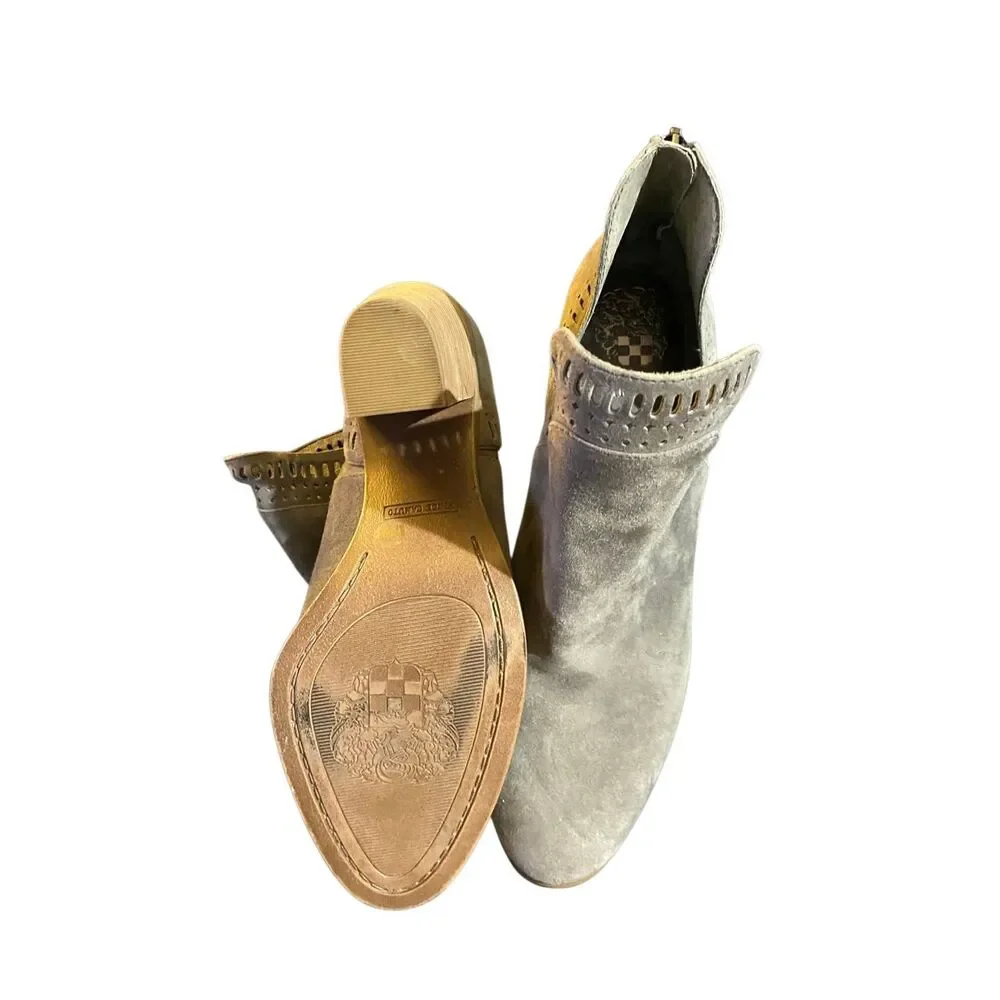 Vince Camuto Fileana gray suede split shaft, ankle boot, 8.5.